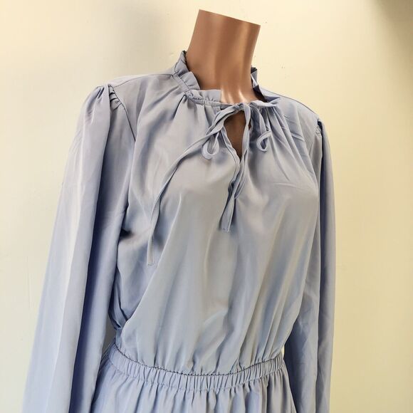 Baby Blue boho peasant long sleeve dress - Picture 5 of 16
